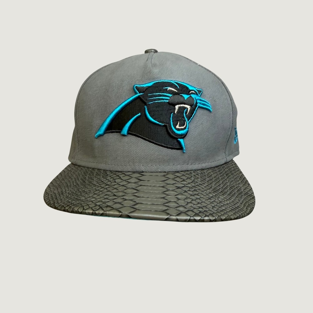 New Era Carolina‎ Panthers 9FIFTY Snapback Hat Grey Snakeskin Visor NFL Cap M/L